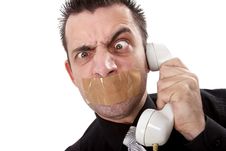 Funny Businessman With Tape On His Mouth Royalty Free Stock Photos Funny Businessman With Tape On His Mouth Royalty Free Stock Photos