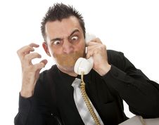 Funny Businessman With Tape On His Mouth Royalty Free Stock Image Funny Businessman With Tape On His Mouth Royalty Free Stock Image