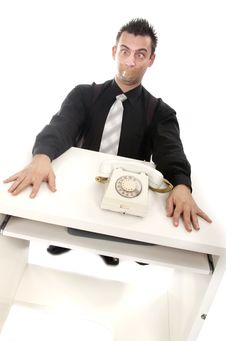 Funny Businessman With Tape On His Mouth Stock Images Funny Businessman With Tape On His Mouth Stock Images