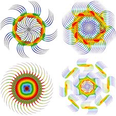 Set Of Abstract Flowers Royalty Free Stock Photos Set Of Abstract Flowers Royalty Free Stock Photos