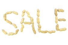 Peanut Arranged To Form The Word Sale Royalty Free Stock Images Peanut Arranged To Form The Word Sale Royalty Free Stock Images