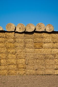 Bale Of Straw With Blue Sky Stock Images