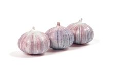 Three Heads Of Garlic Royalty Free Stock Photo Three Heads Of Garlic Royalty Free Stock Photo
