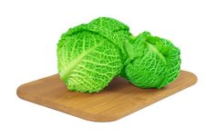 Savoy Cabbage On A Wooden Board Stock Photo Savoy Cabbage On A Wooden Board Stock Photo