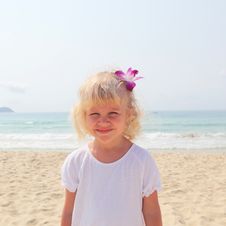 Beautiful Little Girl On Beach Royalty Free Stock Photos Beautiful Little Girl On Beach Royalty Free Stock Photos