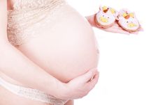 Pregnant Woman Expecting A Birth Of The Baby Royalty Free Stock Image