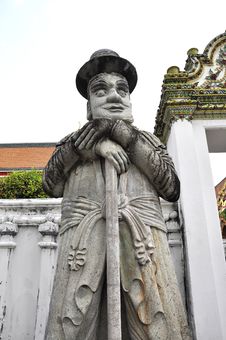 Old Statue Stone China Style Westerner Stock Photo Old Statue Stone China Style Westerner Stock Photo