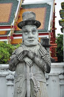 Statue Stone Old China Style Westerner Stock Image Statue Stone Old China Style Westerner Stock Image