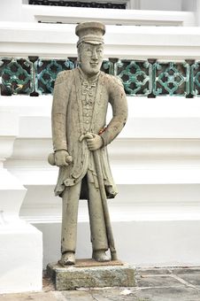 Westerner Stone Statue Old China Style Royalty Free Stock Image Westerner Stone Statue Old China Style Royalty Free Stock Image