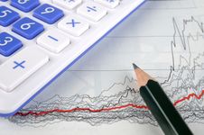 Graph, Pencil And Calculator Royalty Free Stock Images Graph, Pencil And Calculator Royalty Free Stock Images