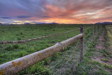 Fence Sunset Stock Image
