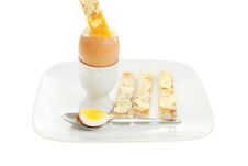 Boiled Egg And Soldiers Stock Photos