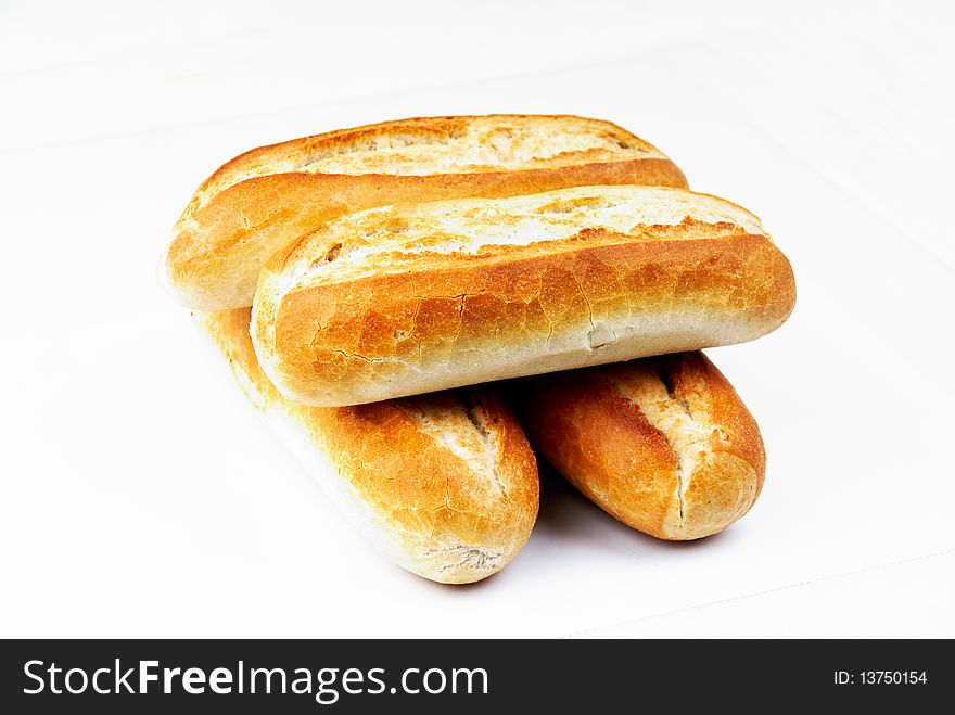 Four rolls on white background