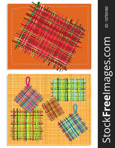 Vector illustration. Background. Varicoloured napkins.