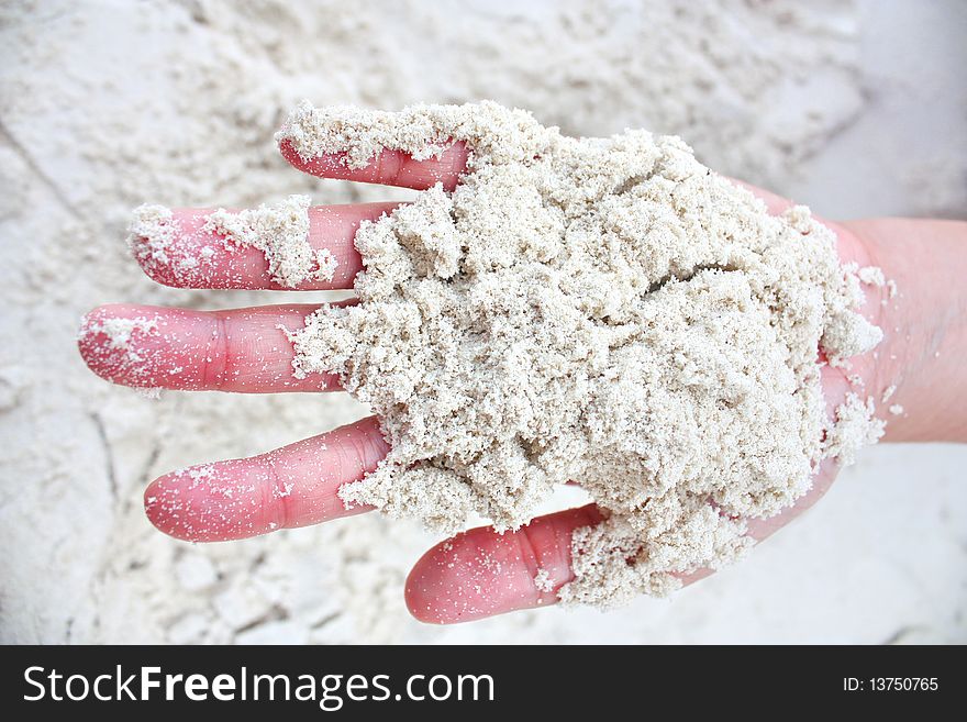 Beautiful Sand and white sand of south sea in thailand.