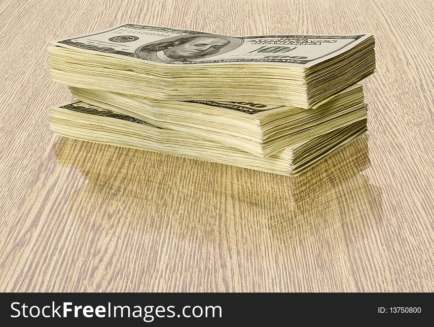 Big pile of money. stack of american dollars