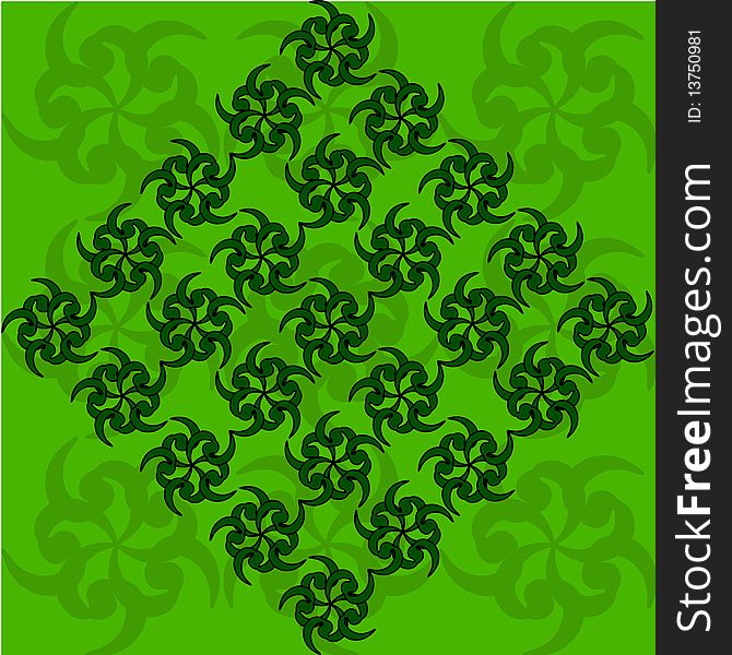 Vector illustration of a green abstract pattern