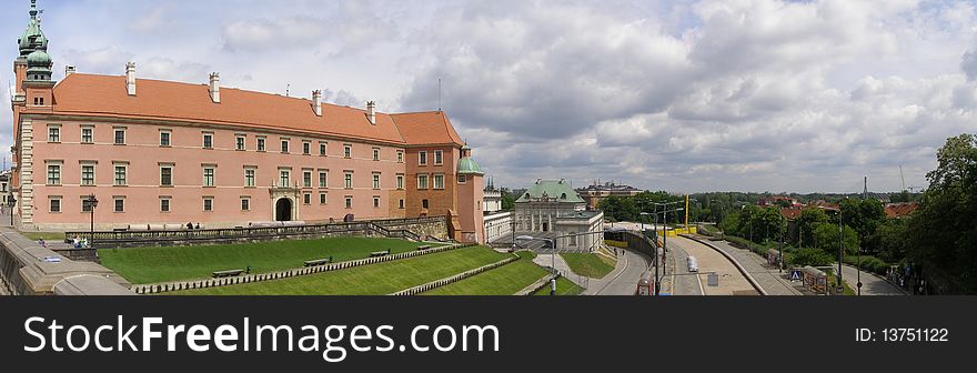 Panorama of the Royal Palace in Warsaw, Poland. Panorama of the Royal Palace in Warsaw, Poland