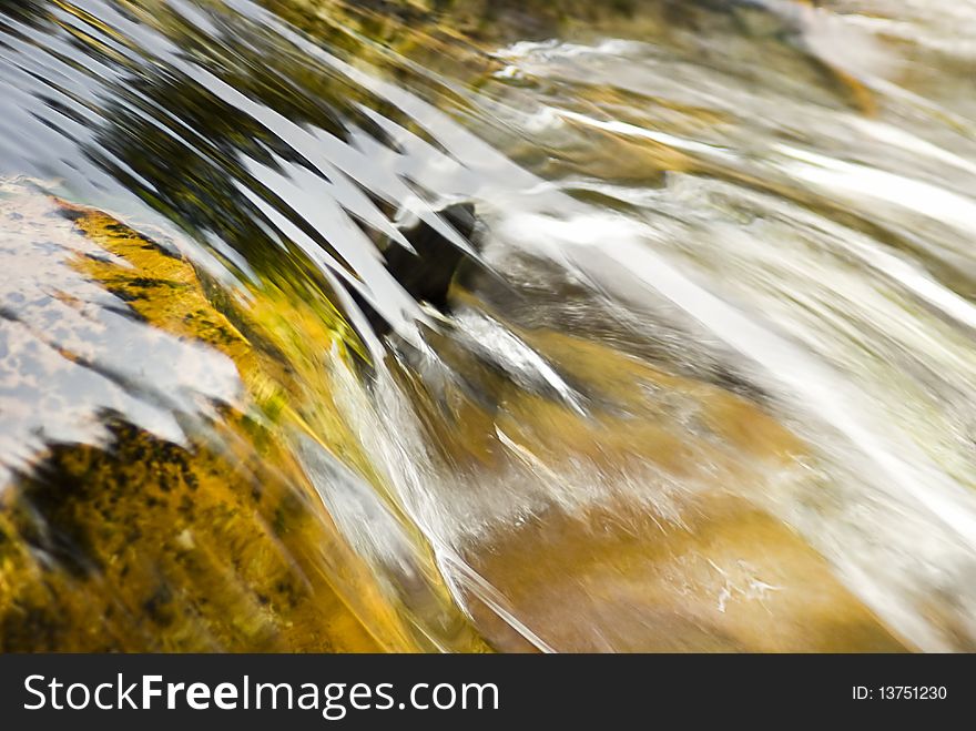 Water Stream Flowing Over Rocks