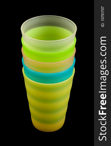 Colour Plastic Glasses By Pile