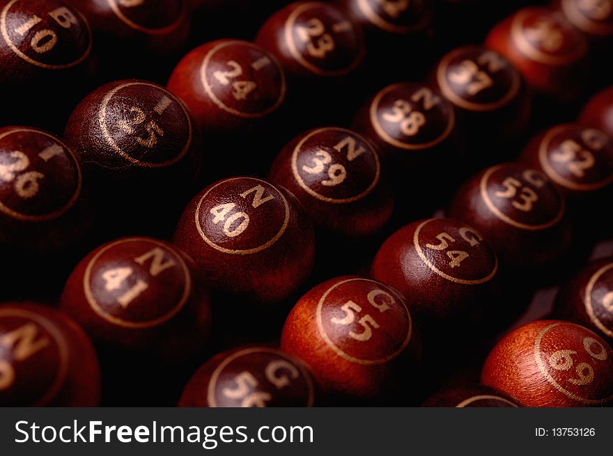 Bingo table  whith balls on white