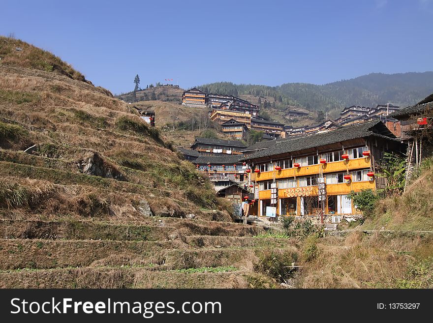 The famous longji terrace fields pingan. The famous longji terrace fields pingan