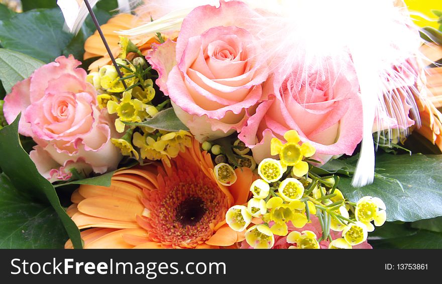 Bouquets of Rose, Yellow and Pink colored Roses, Flowers for Wedding and Valentine Day, Celebration. Bouquets of Rose, Yellow and Pink colored Roses, Flowers for Wedding and Valentine Day, Celebration