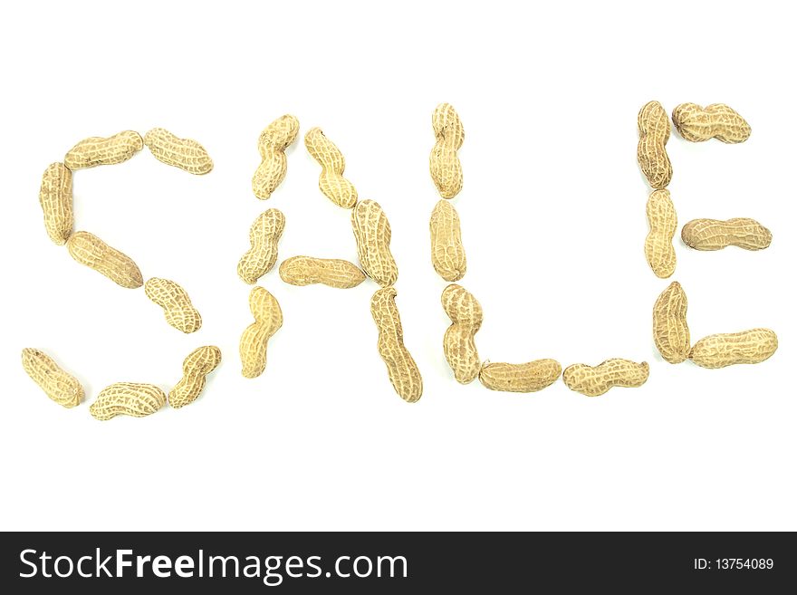 Peanut Arranged To Form The Word Sale