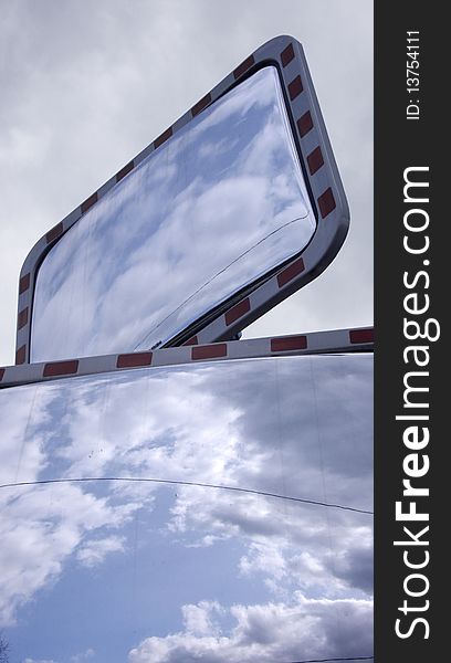 Two Curved Convex Mirrors for Traffic Use, Security