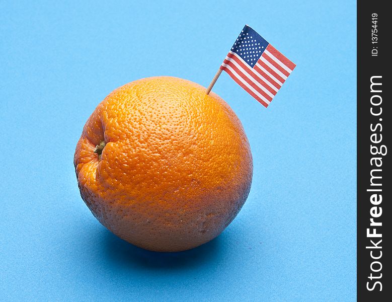 Food concept of fruit with American flag in fruit. Food concept of fruit with American flag in fruit.