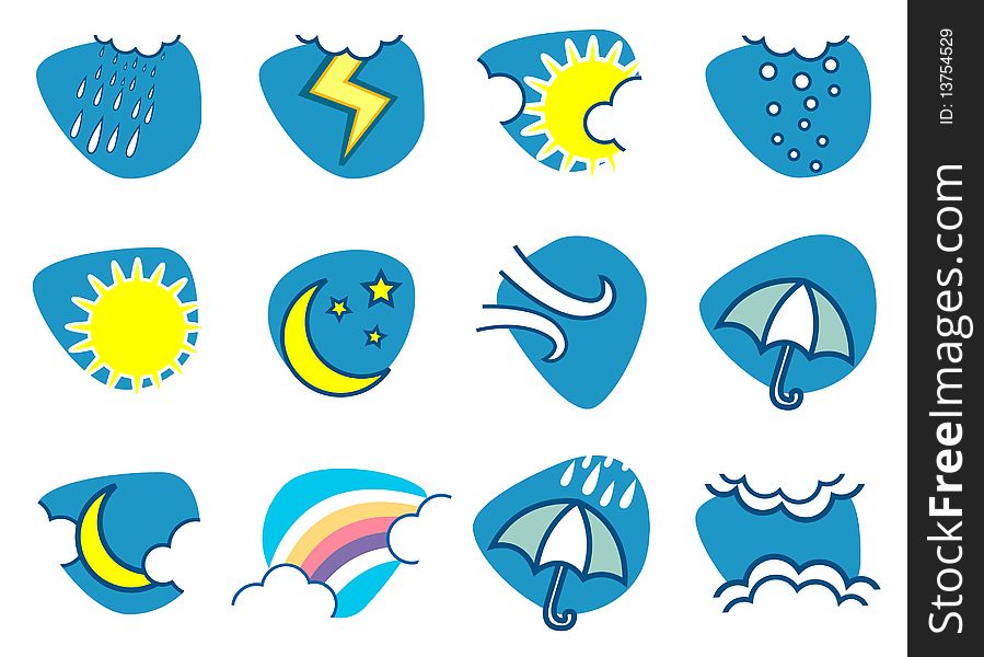 Set of weather icon vector