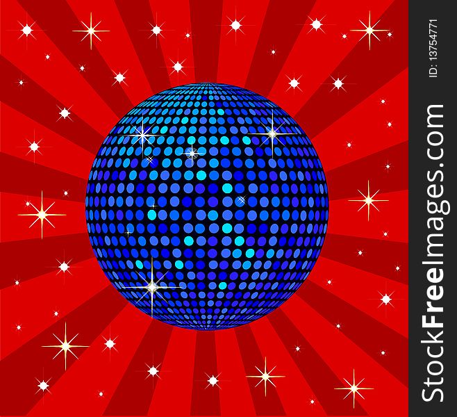 Illustration of a blue Disco Ball