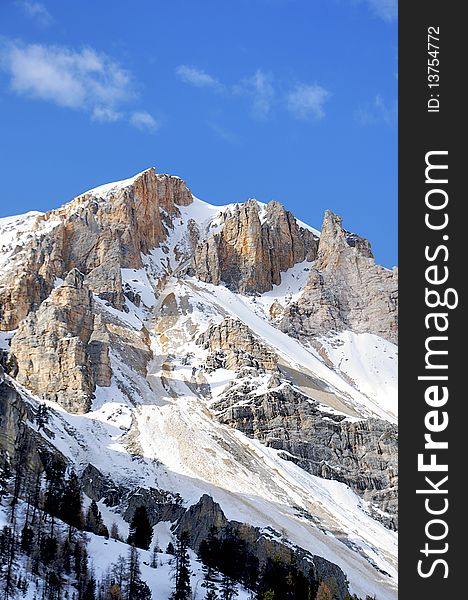 Melting snow, the avalanche effect to the erosion of the dolomites. Melting snow, the avalanche effect to the erosion of the dolomites