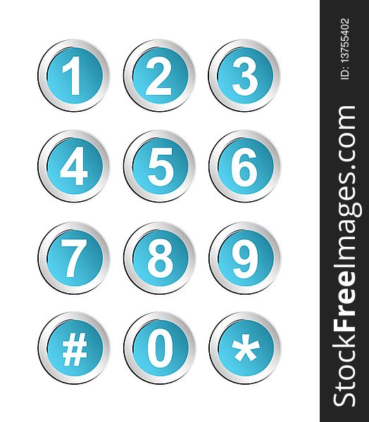 Blue numbers keyboard. business conceptual illustration. Background