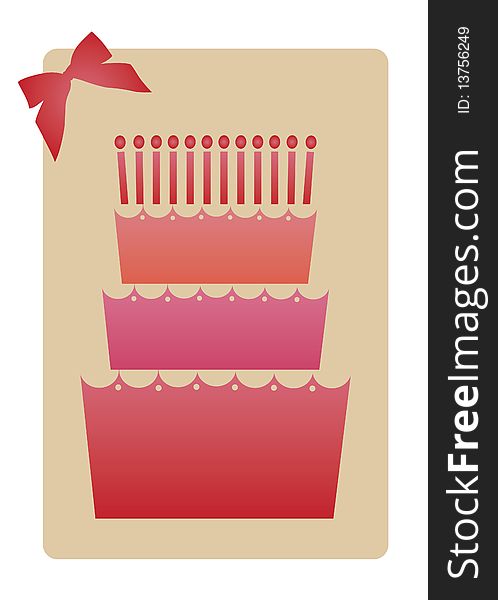 Vector illustration of birthday cake. Vector illustration of birthday cake