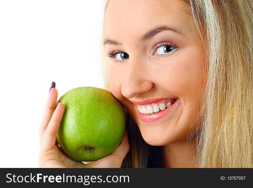 Woman With Green Apple.