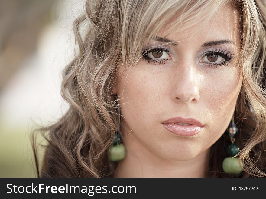 Attractive young woman with wavy hair. Attractive young woman with wavy hair