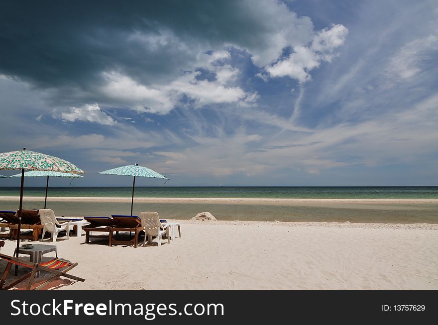 Huahin beach in Thailand for the relaxation. Huahin beach in Thailand for the relaxation