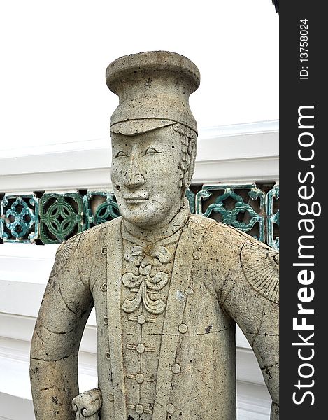 Westerner Statue Old Stone China Style