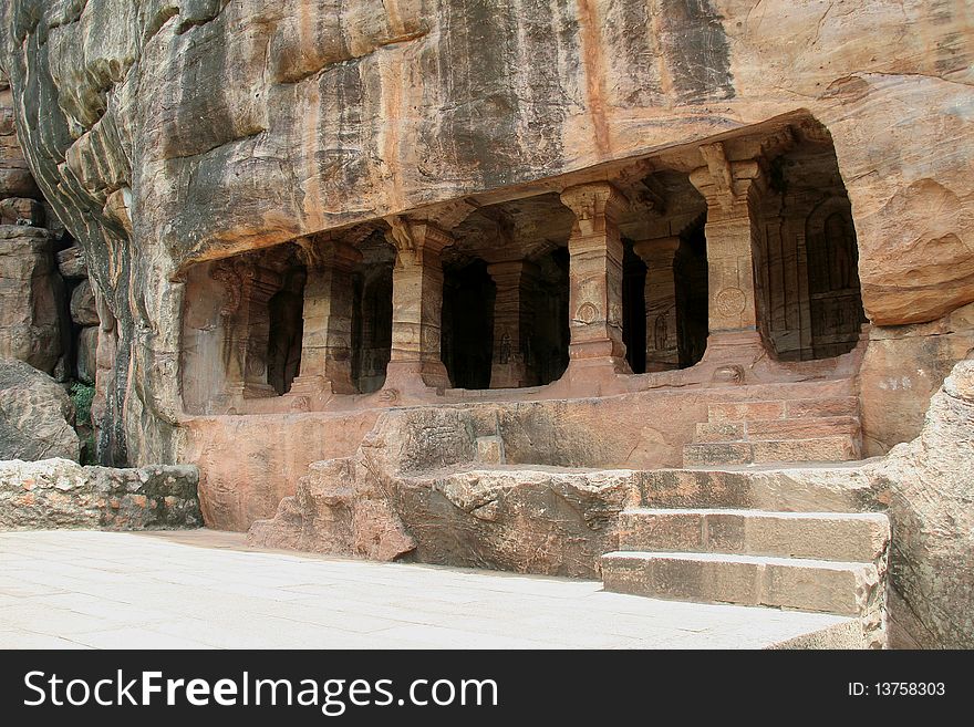 Cave IV dedicated Jainism at Badami, Karnataka, India, Asia. Cave IV dedicated Jainism at Badami, Karnataka, India, Asia