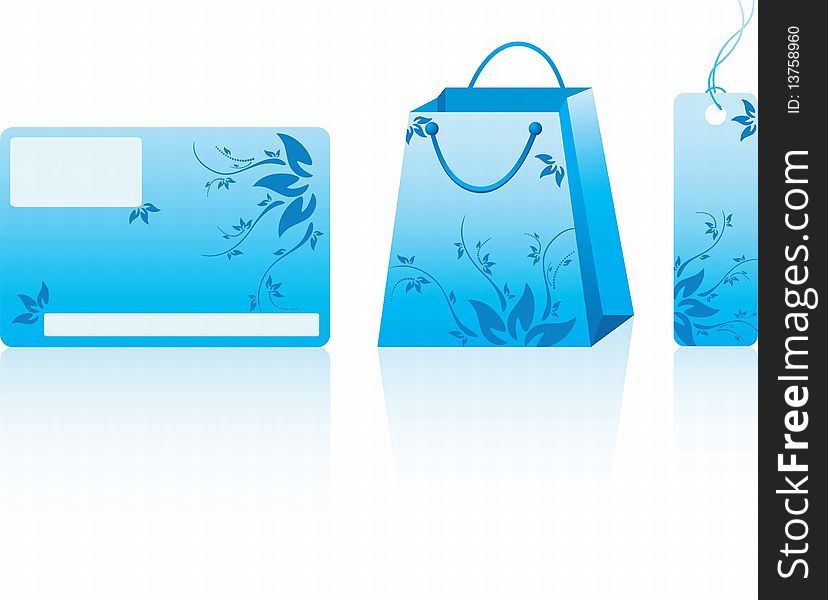 Blue shopping set