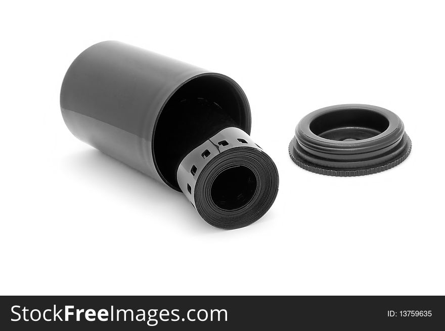 Camera film in black tube