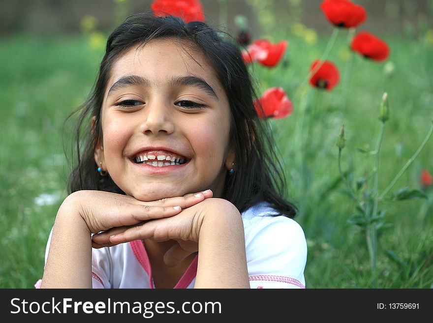 The first flowers of spring, and hidden behind a daughter. The first flowers of spring, and hidden behind a daughter