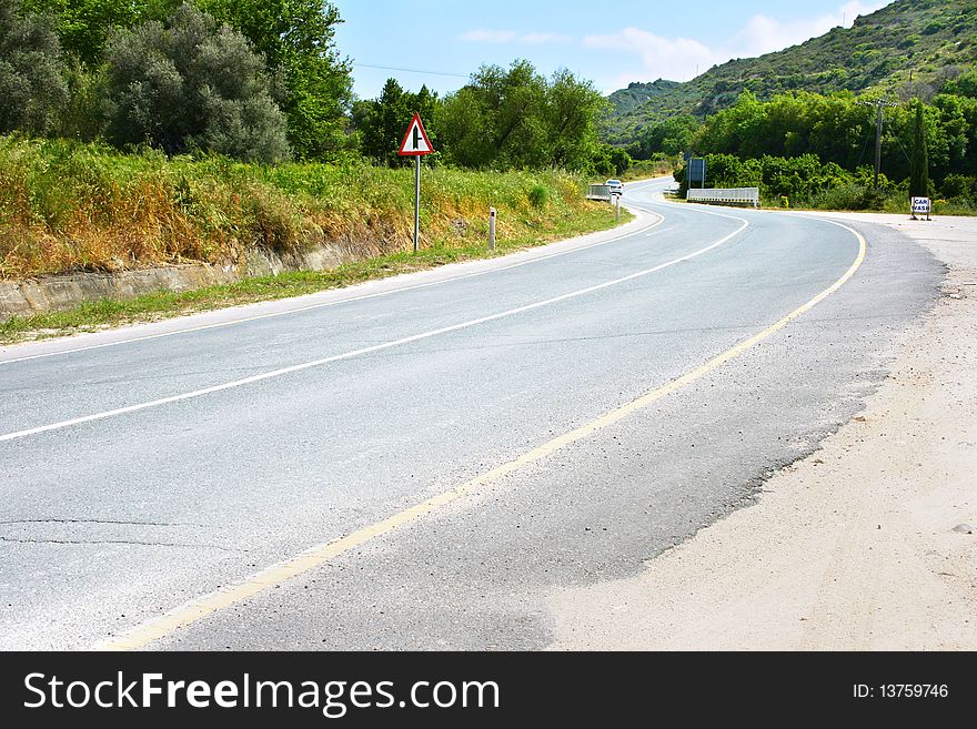 Rural road in Cyprus,landscape.