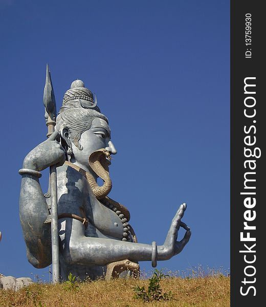 It is a statue of indian god shankar