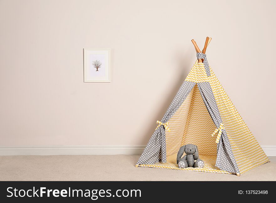 Cozy Child Room Interior With Tent