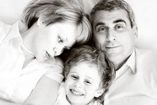 Happy Family - Father, Mother And Son Stock Photography