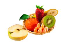 Fresh Fruit Plate: Strawberries, Kiwi, Apple Stock Images Fresh Fruit Plate: Strawberries, Kiwi, Apple Stock Images