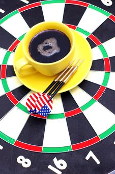 Darts And Coffee Royalty Free Stock Image Darts And Coffee Royalty Free Stock Image