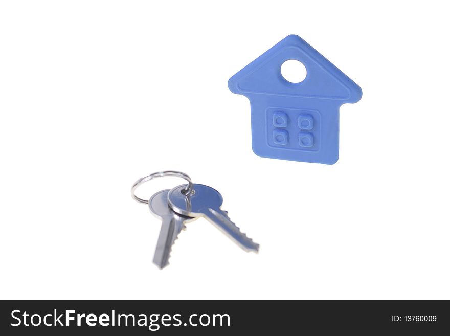 Keys and figure of the building of the blue colour. Keys and figure of the building of the blue colour
